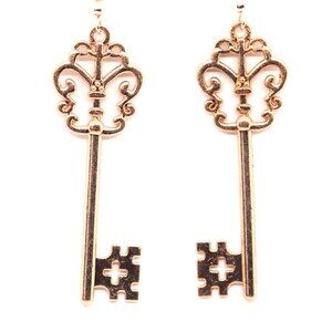 Copper Skeleton Key 1a Earrings